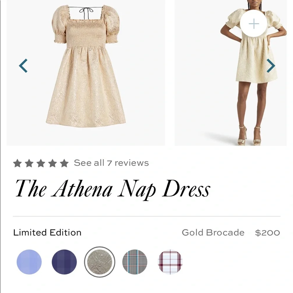 Hill House Home Gold Athena Nap Dress M EUC - Picture 2 of 5